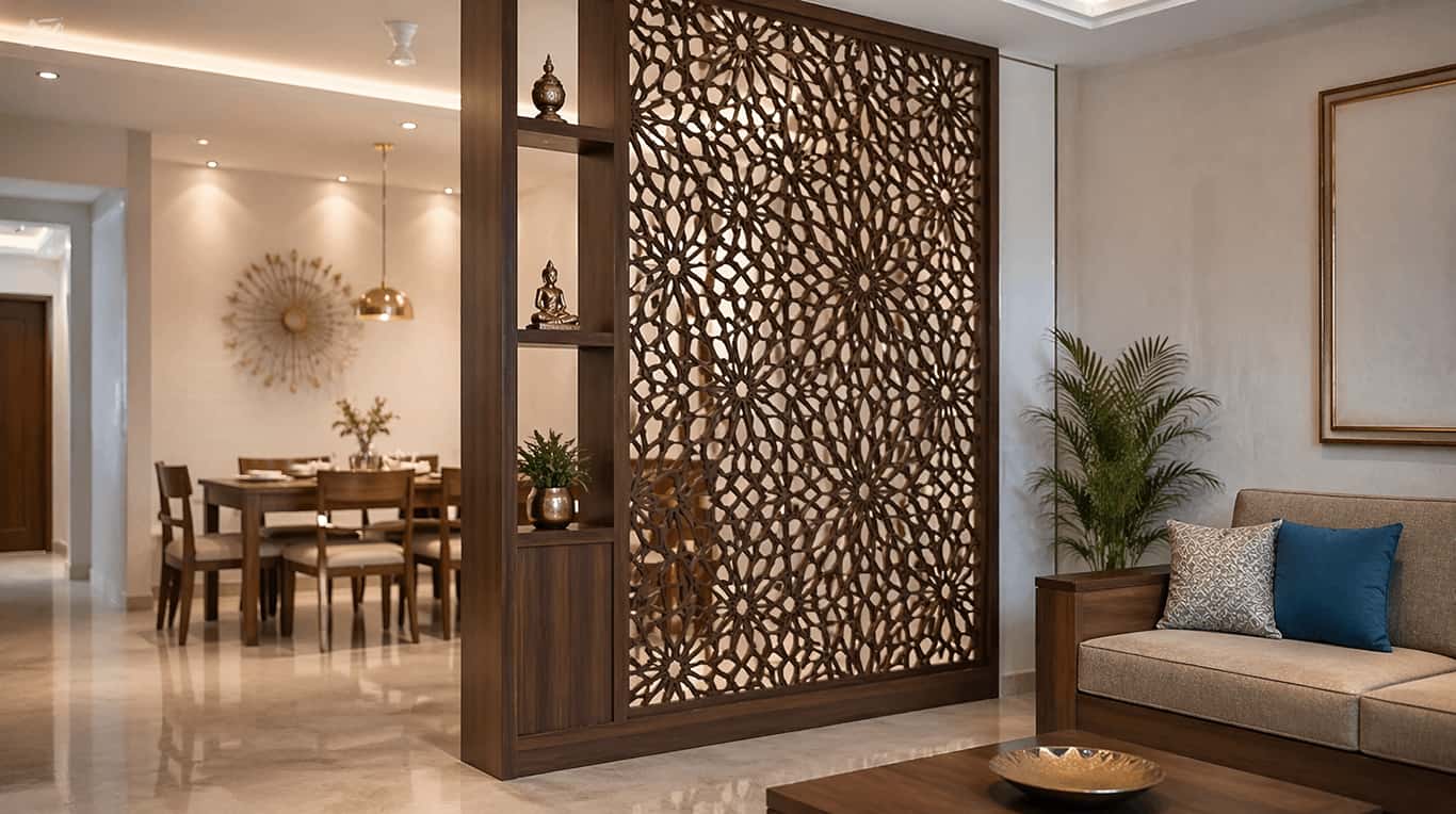 Decorative CNC grille partition for interior — Eish CNC Designs Indore