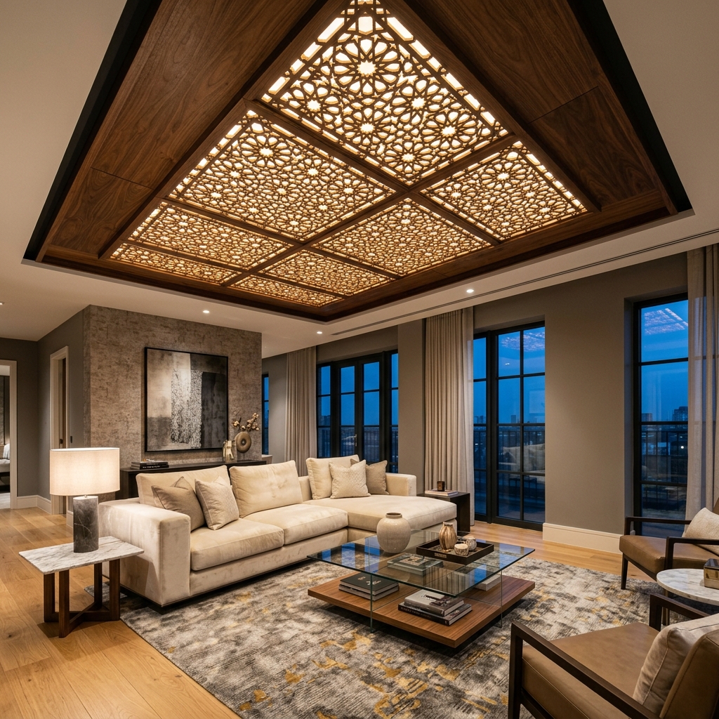 MDF Jali Design for Ceiling: Modern CNC False Ceiling Ideas